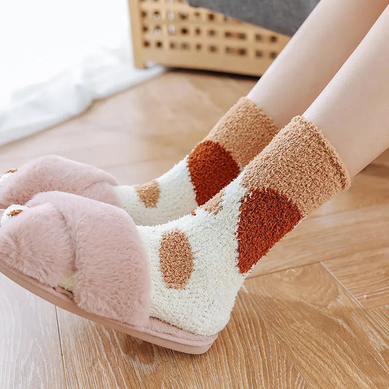 House floor socks in black, khaki, grey stripe and dot patterns for indoor use