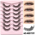 Natural false eyelashes with artificial fibre construction and included eyelash glue