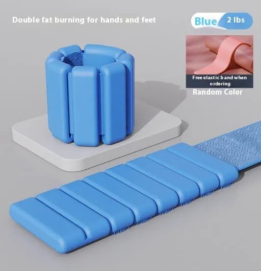 Fitness weight-bearing bracelet with detachable silicone weights and Velcro fastening in multiple colours