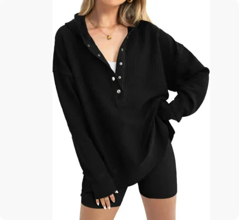 Women's loose fit raglan sleeve sweater in peacock green, peach, black, navy, gray, khaki, or apricot.