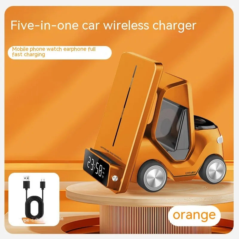 15W wireless fast charging phone bracket in grey, orange, white, or yellow colour.