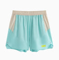 Men's loose fit dark grey workout shorts with elastic lace-up waistband for weightlifting.