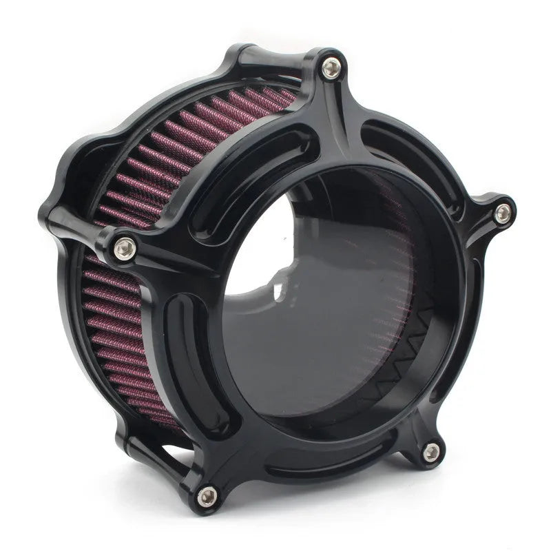 MP09-JJL aluminium air filter retrofitting accessories showing multiple colour options including black, blue, and red filter cartridges