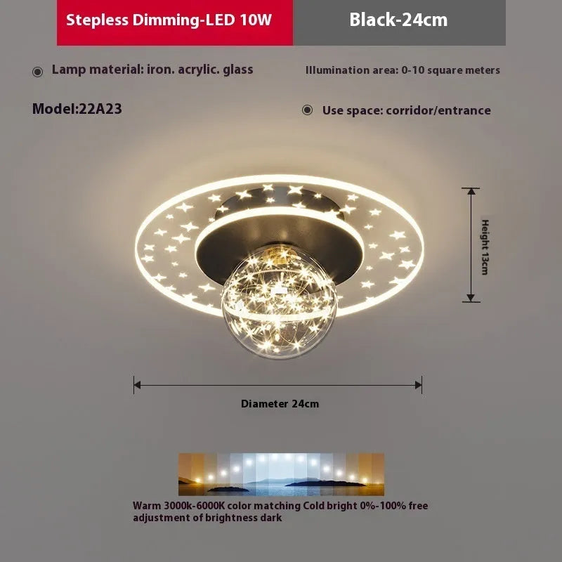 Modern simplicity style LED ceiling lamp in gold, black or white for hallways.