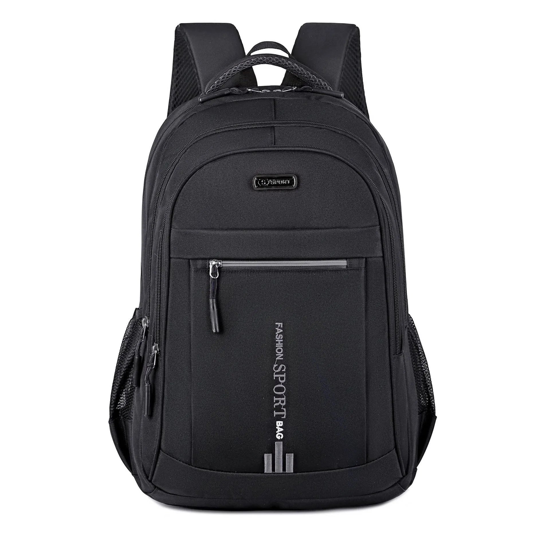 20-35 litre black Oxford cloth backpack with air pillow straps for business travel