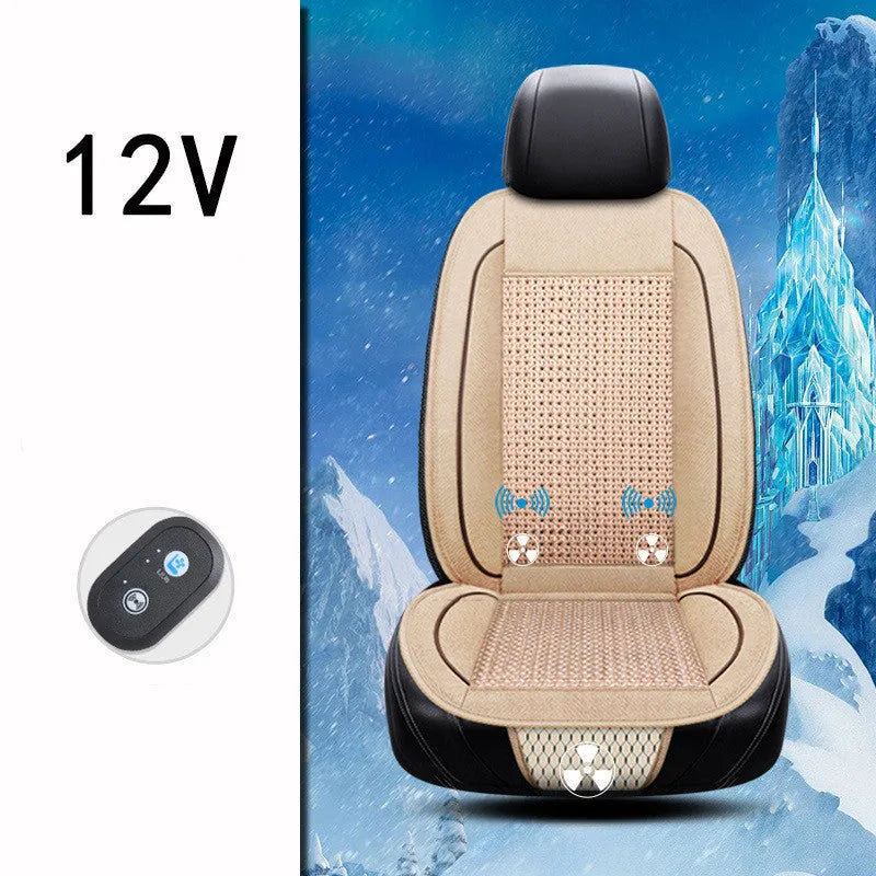 Square black car ventilation seat cushion with massage function on car seat