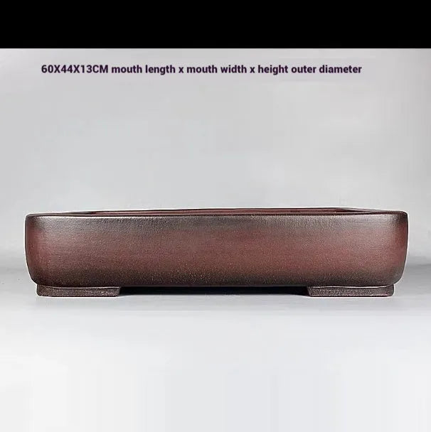 Handmade antique rectangular purple clay flower pot measuring 60 cm long
