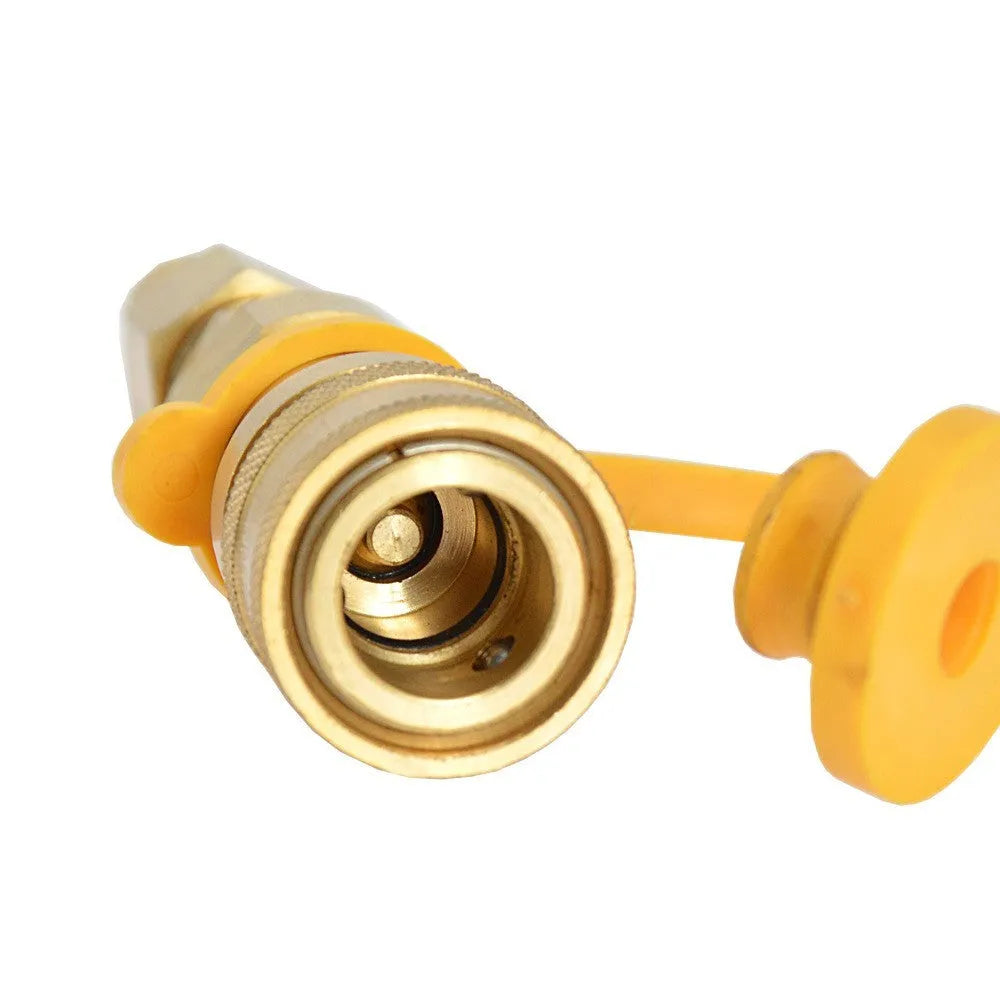 Gold colour brass gas propane conversion charging connector with American standard 3/8 thread