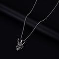 Men's vintage silver necklace with large 40mm x 27mm x 20mm zinc alloy pendant