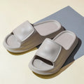 White EVA flip-flop slippers with thick 3.5 cm non-slip sole for bathroom use