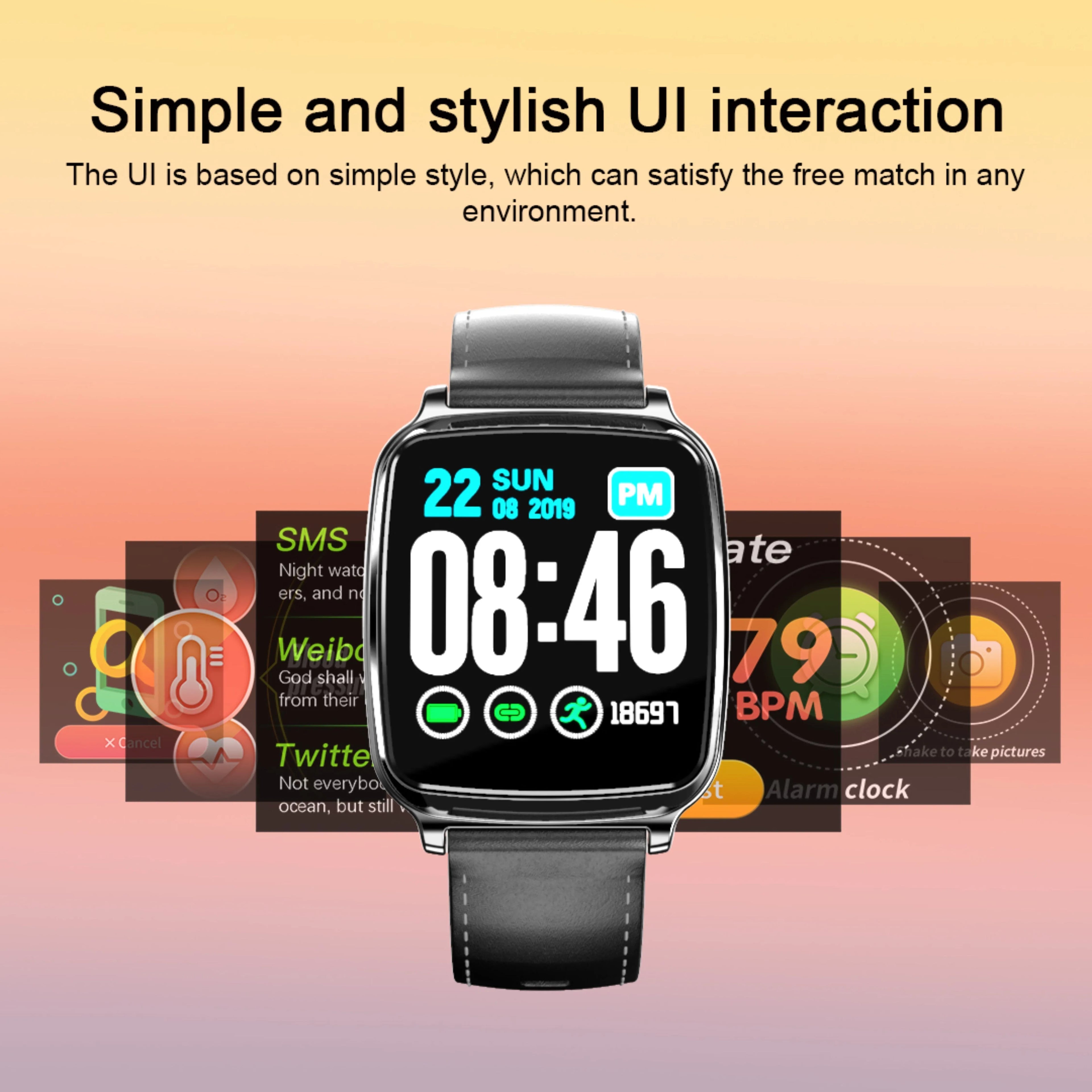M8 multi-function smart bracelet with zinc alloy body and TPU strap on wrist, displaying heart rate data.