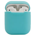 Silicone protective case for Apple AirPods 2 wireless earbuds in various colours showing dimensions