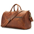 Men's vintage brown leather large crossbody bag with polyester cotton lining.