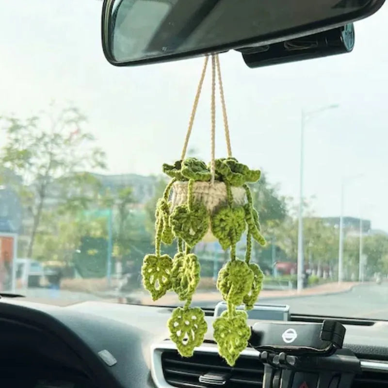 Simple style chemical fibre car rearview mirror pendant measuring 22cm by 7cm in one of six colour options.