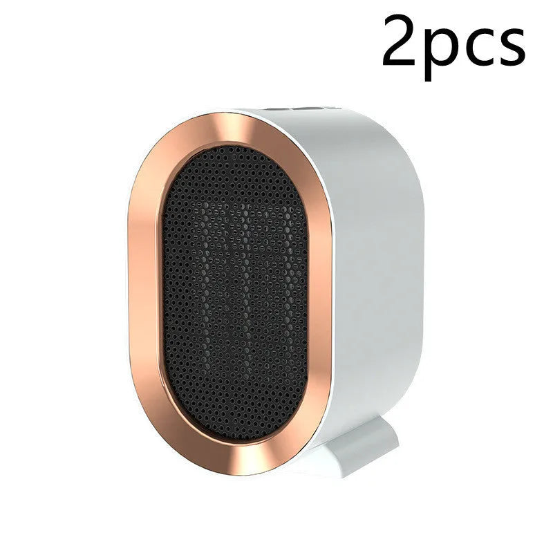 Desktop electric heater with ceramic heating element in choice of colours with international plug options