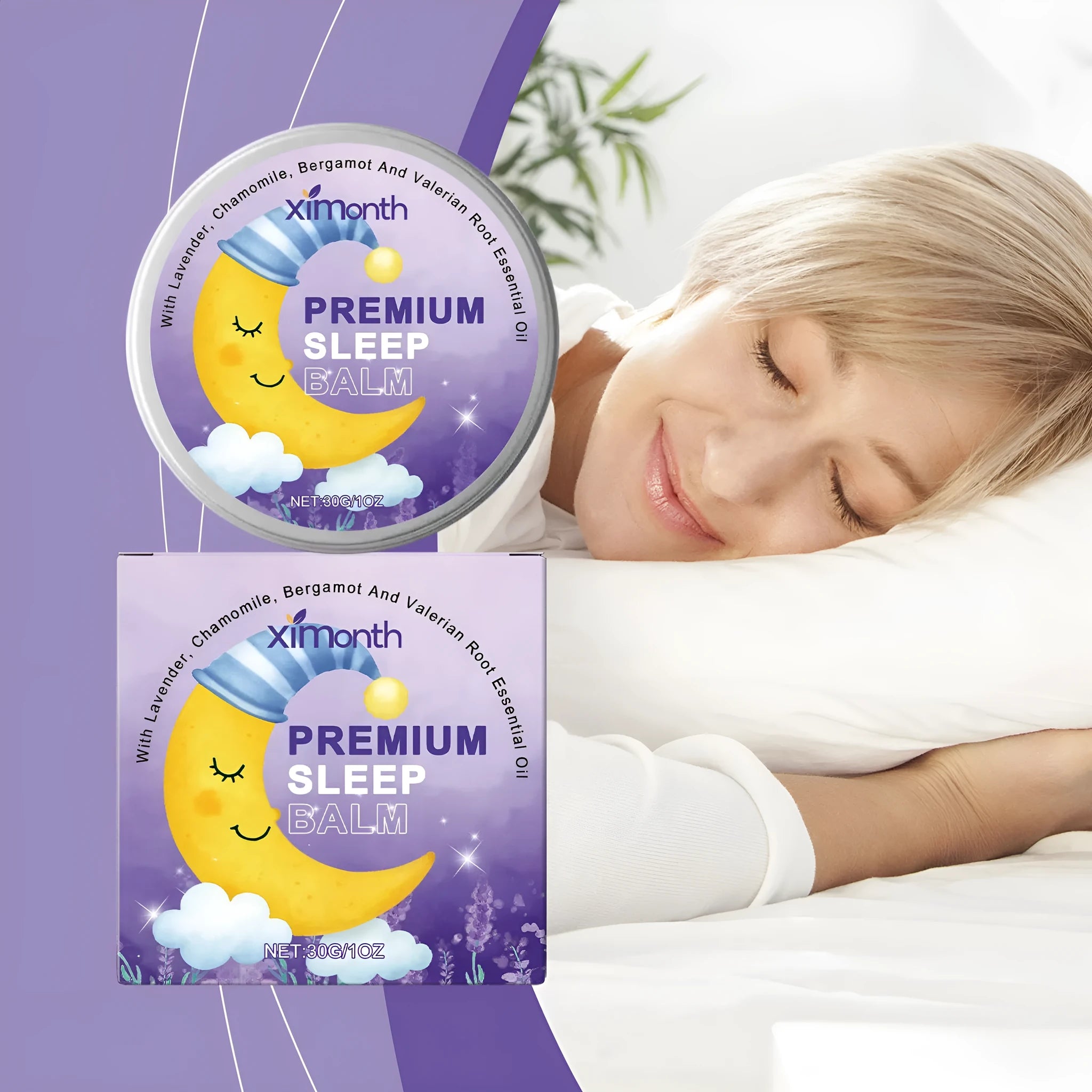 30g jar of Sleep Goodnight Cream with lavender, chamomile, bergamot and valerian.
