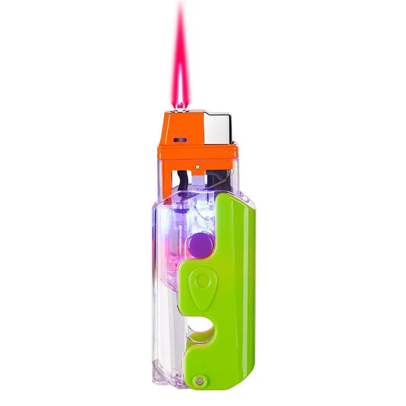 Colourful luminous radish lighter in orange, purple, or green with wind-resistant feature