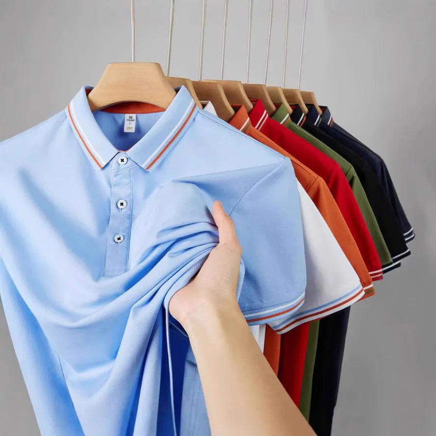 Cotton blend short sleeve polo workwear with collar in slim fit, available in multiple colours and sizes