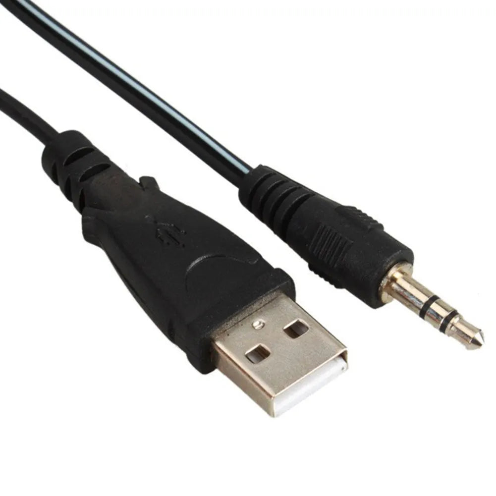Compact black mini USB stereo speaker for notebook and desktop computers.