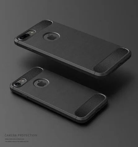Shockproof TPU phone case for iPhone models in black, blue, grey, navy and red solid colours