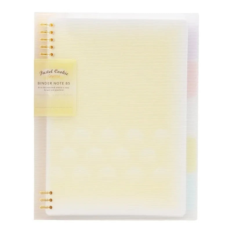 Loose spiral notebook refill with transparent PP cover and raw wood pulp paper in A5 size