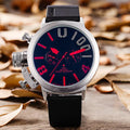 Men's 5-needled automatic mechanical watch with round alloy case and mineral glass mirror, 37mm dial diameter