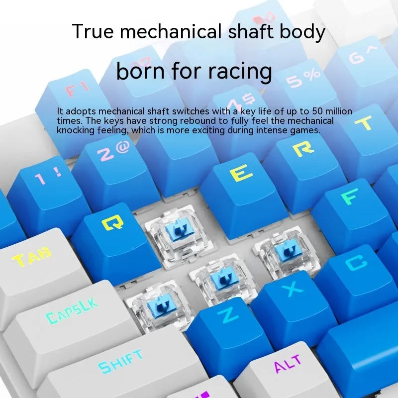 K87 mechanical keyboard with metal frame in selected colour, showing wired USB connection.