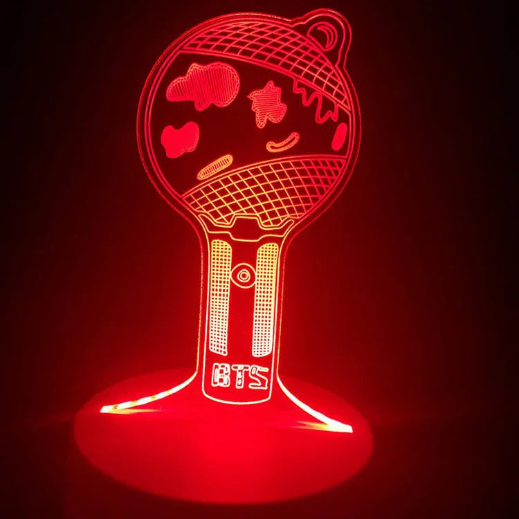 Clear acrylic stand with BTS Light 101 style, tower and gem options, 100-240V voltage support