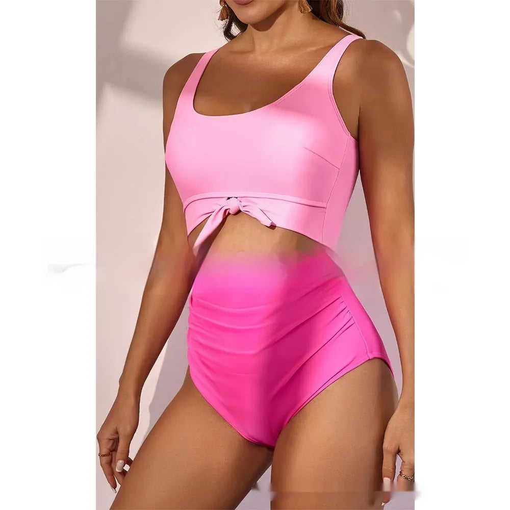 One-piece women's swimsuit with contrast colour straps, covered belly, sleeveless, solid colour, sizes S to XXL