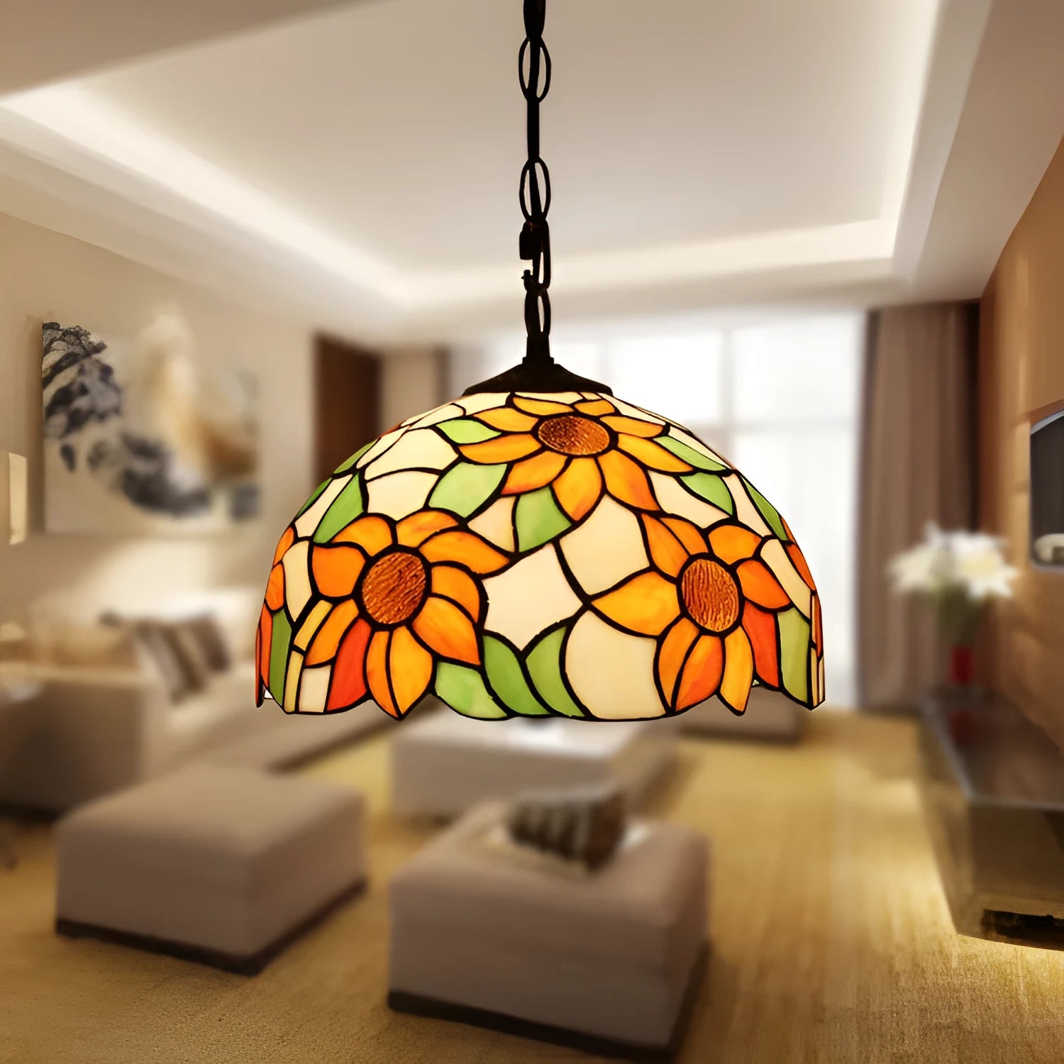 European Retro Baroque Chandelier with coloured glaze finish and abstract modelling design