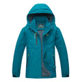 Unisex outdoor thin waterproof hooded polyester jacket in male army green colour