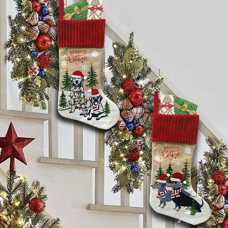 46x28cm cloth Christmas tree pendant gift bag for pet holiday decoration