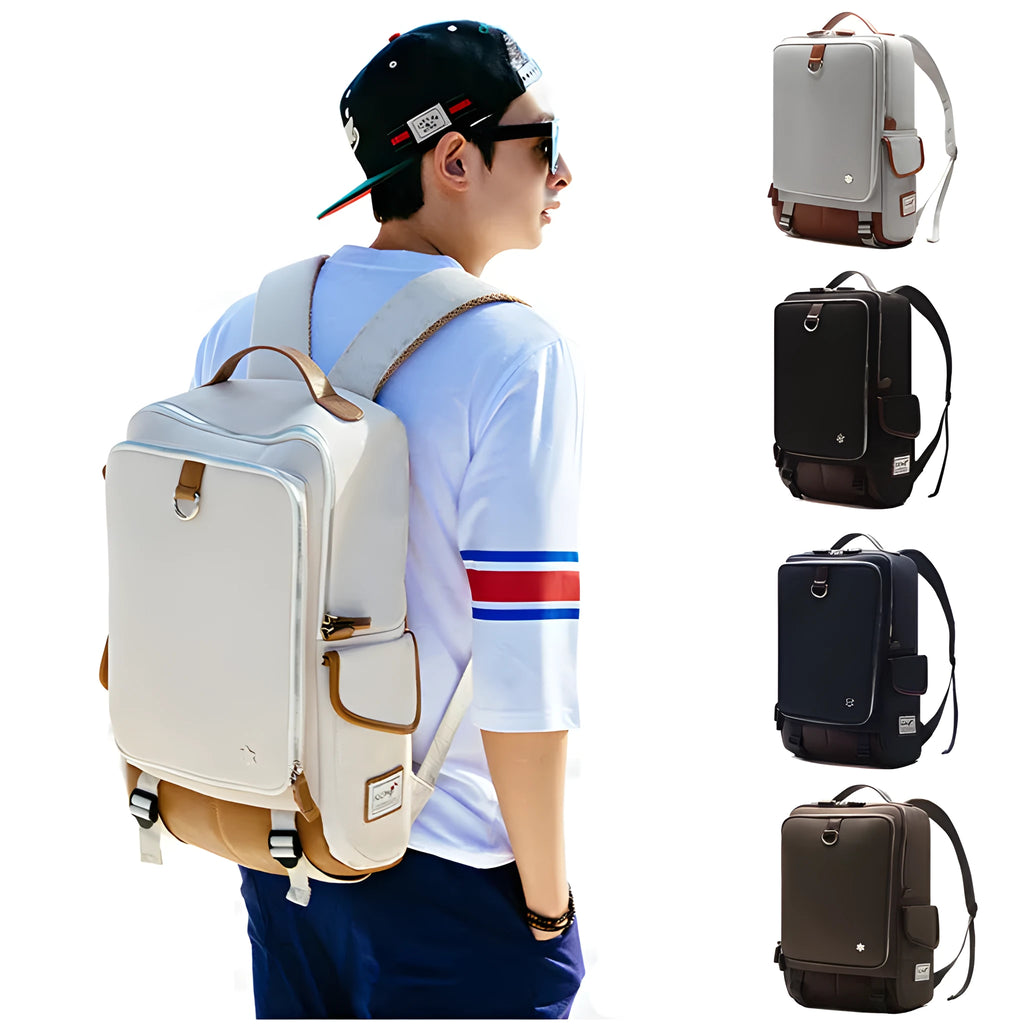 Large Oxford cloth backpack in army green with Korean design style.