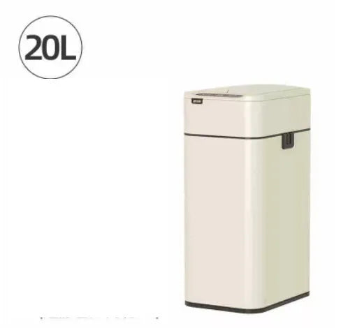 Stainless steel inductive smart trash can with deodorant, square shape, large capacity for kitchen
