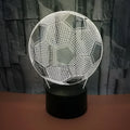3D football design night light with touch control showing seven colour options