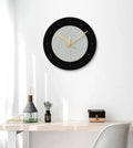 29.5cm diameter transparent tempered glass wall clock with minimalist design and silent movement