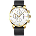 Men's stainless steel mesh band quartz watch showing analogue dial and choice of colour finishes.