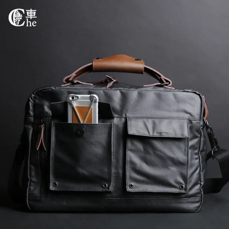 Dpark single shoulder slung laptop bag for 14 or 15 inch business laptops in black, brown, or khaki