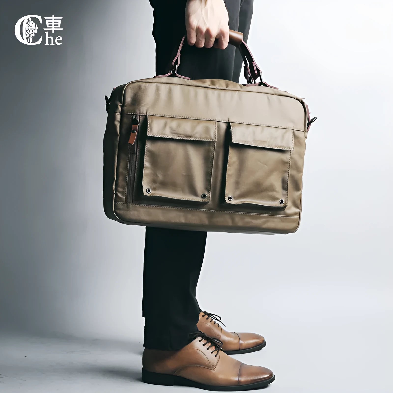 Dpark single shoulder slung laptop bag for 14 or 15 inch business laptops in black, brown, or khaki
