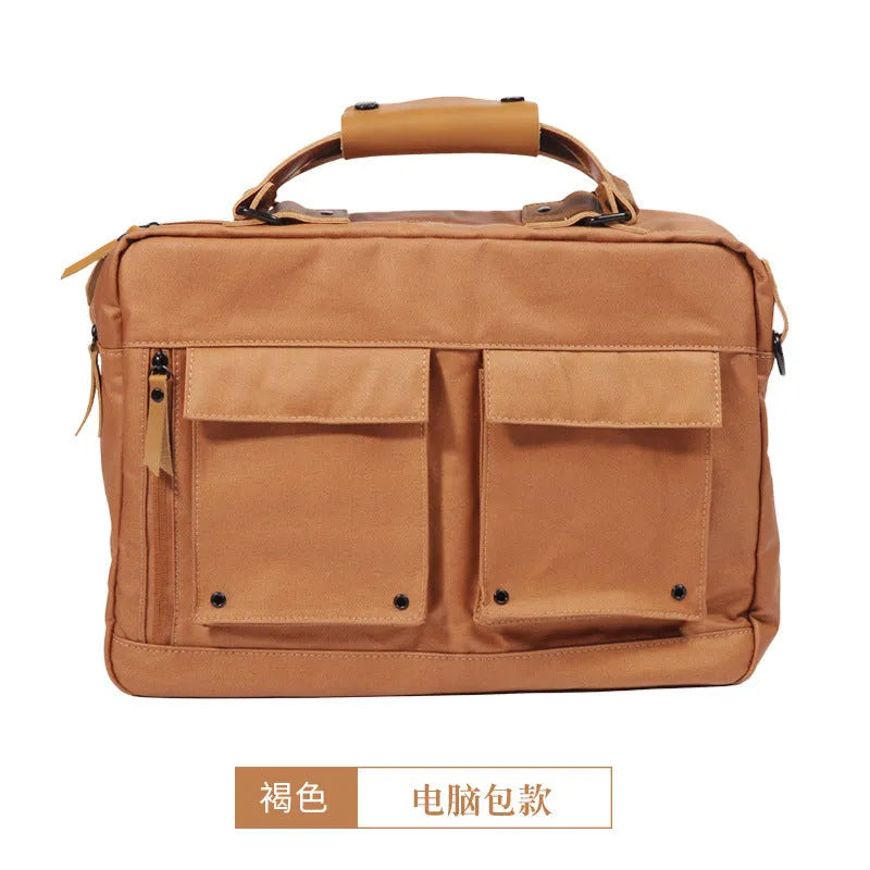 Dpark single shoulder slung laptop bag for 14 or 15 inch business laptops in black, brown, or khaki