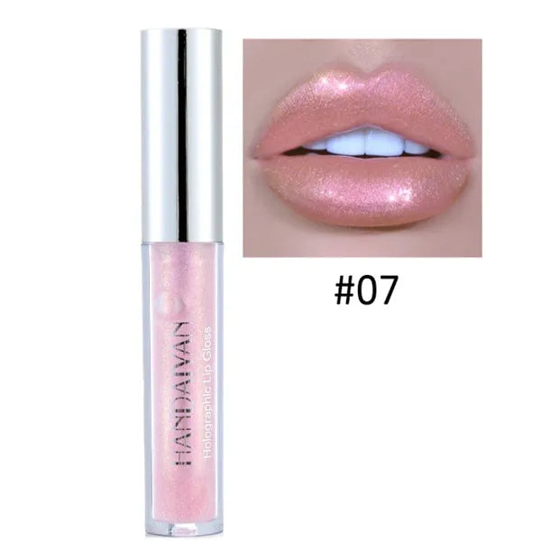 Polarized lip gloss in multiple shades with high-shine finish and wand applicator
