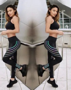 Women's milk silk workout leggings in slim fit European style with hip accent detail