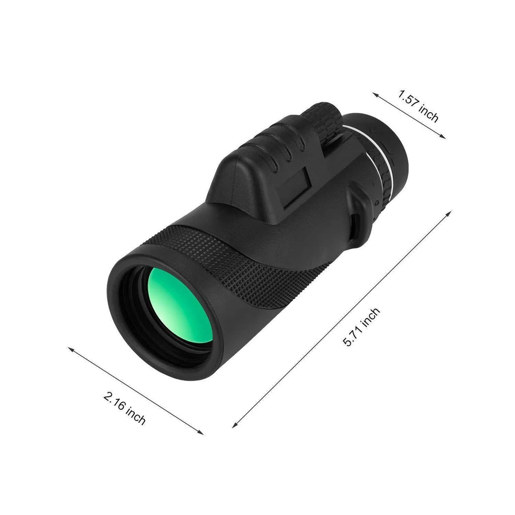 Black HD 40x60 cellphone telescope with smartphone attachment for 40x magnification observation