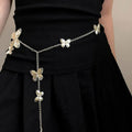 Butterfly waist chain belt with 40cm width in gold alloy finish