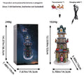 Christmas resin luminous rotating music box decoration 32cm bell tower design