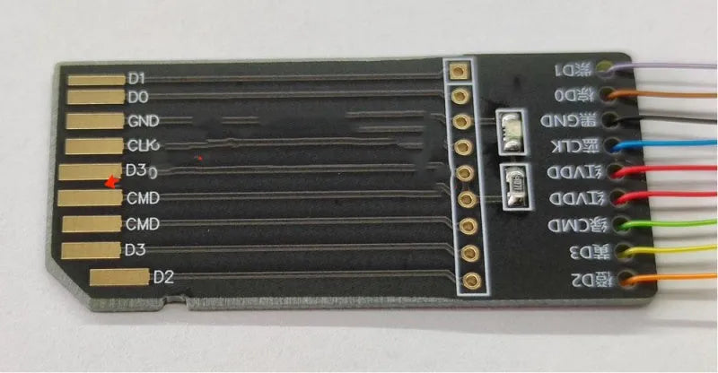 EMMC read and write tool with SD card connector for car audio host maintenance