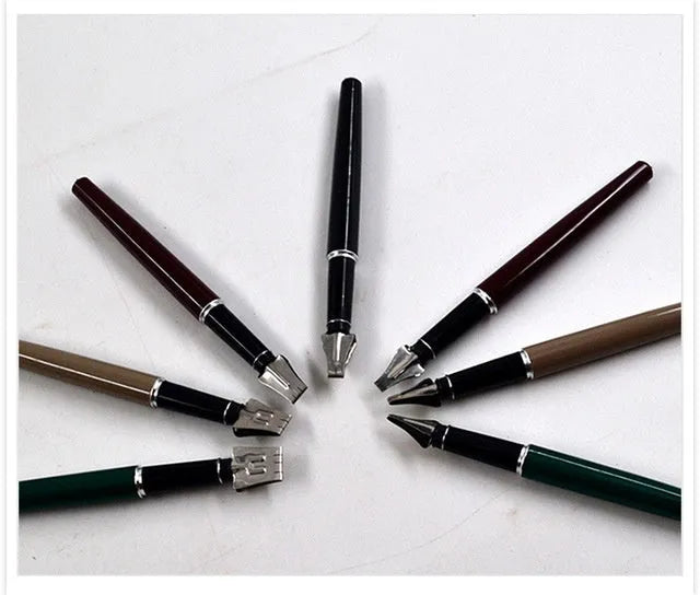 Right Point 7-piece calligraphy parallel pen set with stainless steel nibs and black ink, tip widths 2MM to 11MM