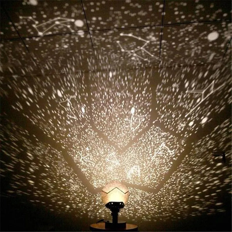 LED star projector night light projecting constellations on ceiling with remote control