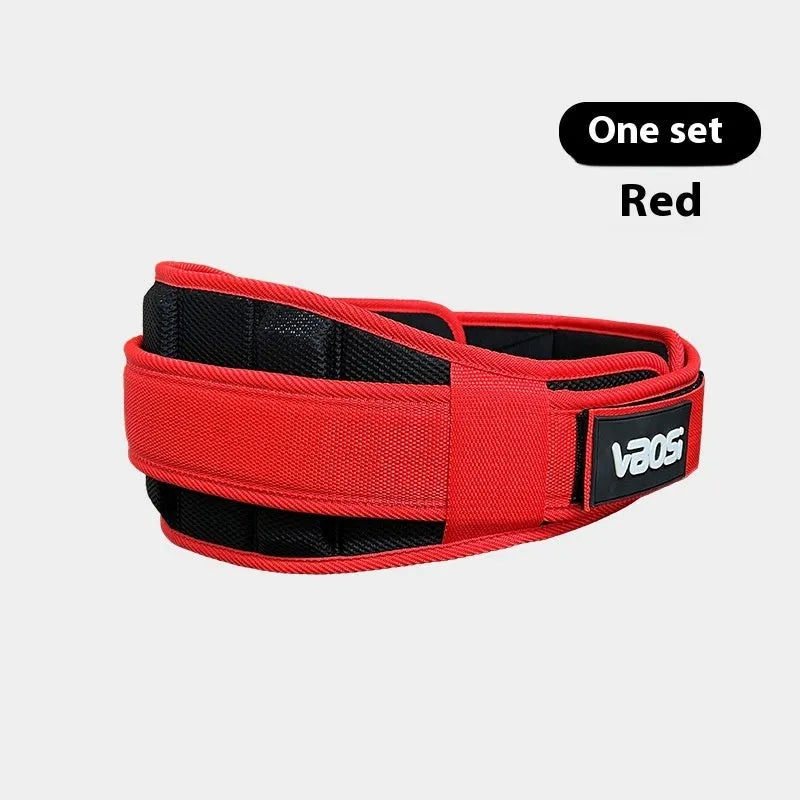 Adjustable fitness waist support belt in black for weightlifting and running