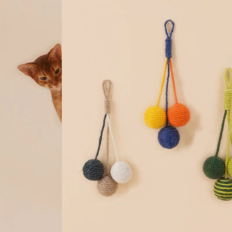 255mm cat teaser wand with catnip ball and feathers in blue, green, red, or yellow